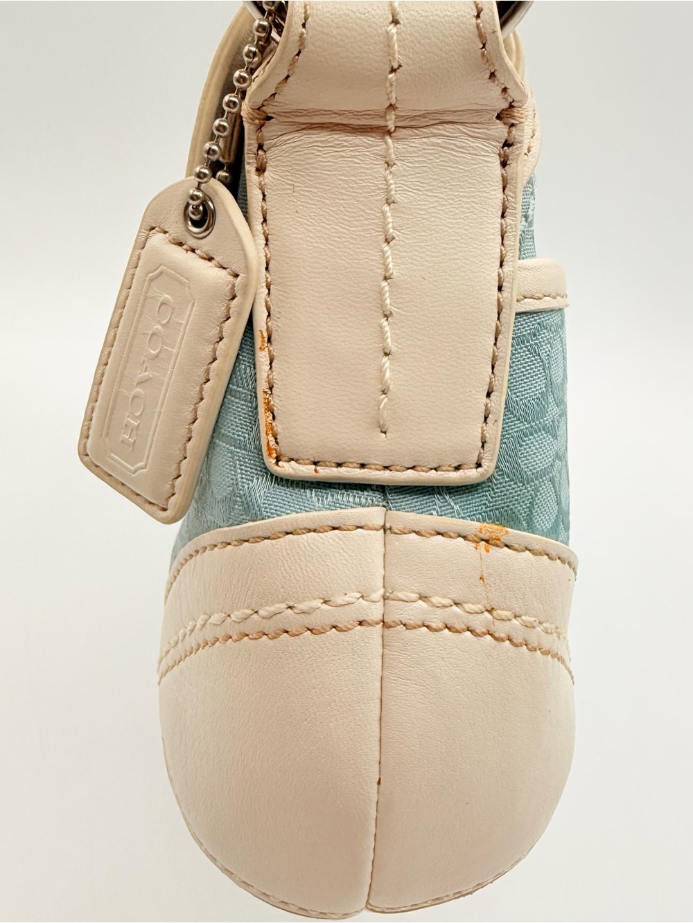 Vintage Coach Soho F10925 Sky Blue Signature C Jacquard Shoulder Bag Y2K - Picture 6 of 16